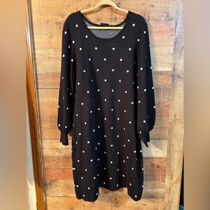 Nina Leonard Polka Dot Sweater Dress